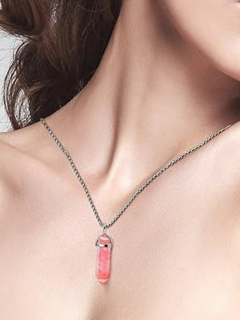 NEW Crystal Necklaces Crystal Pendant Gemstone Spiritual Energy Hexagon Pendant